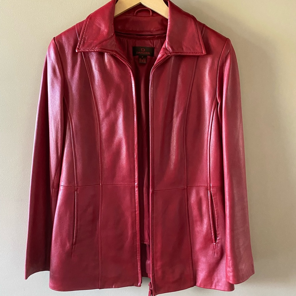Red Leather Danier Jacket